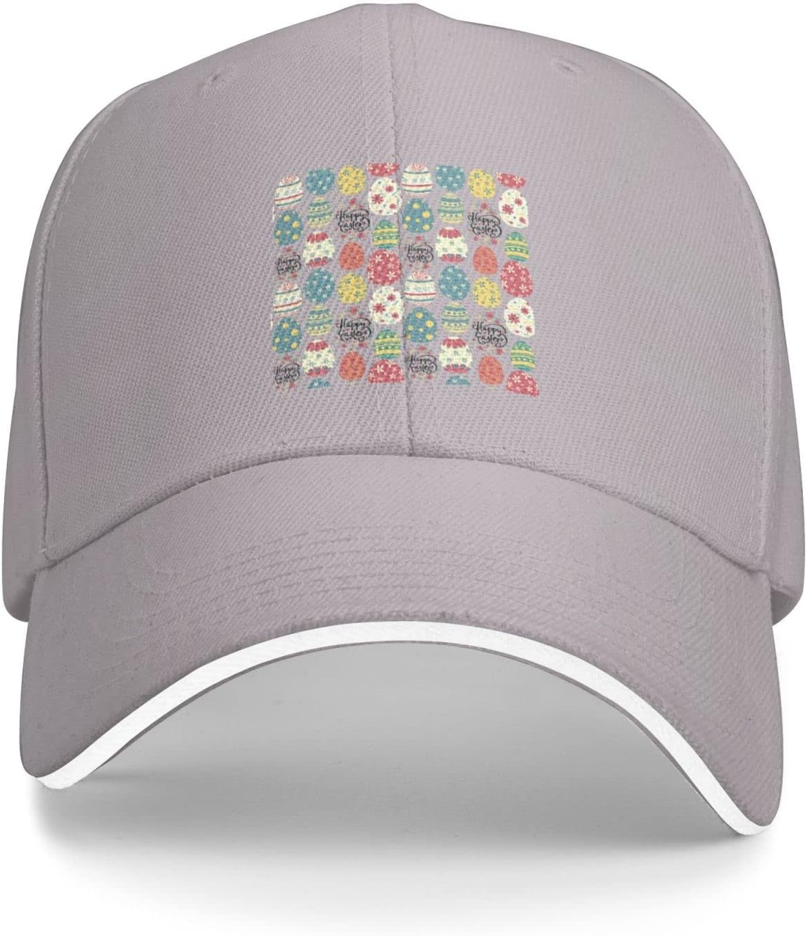 

Easter Egg Pattern Baseball Cap Polyester Breathable Sandwich Brim Adjustable Casual Hat for Unisex One Size
