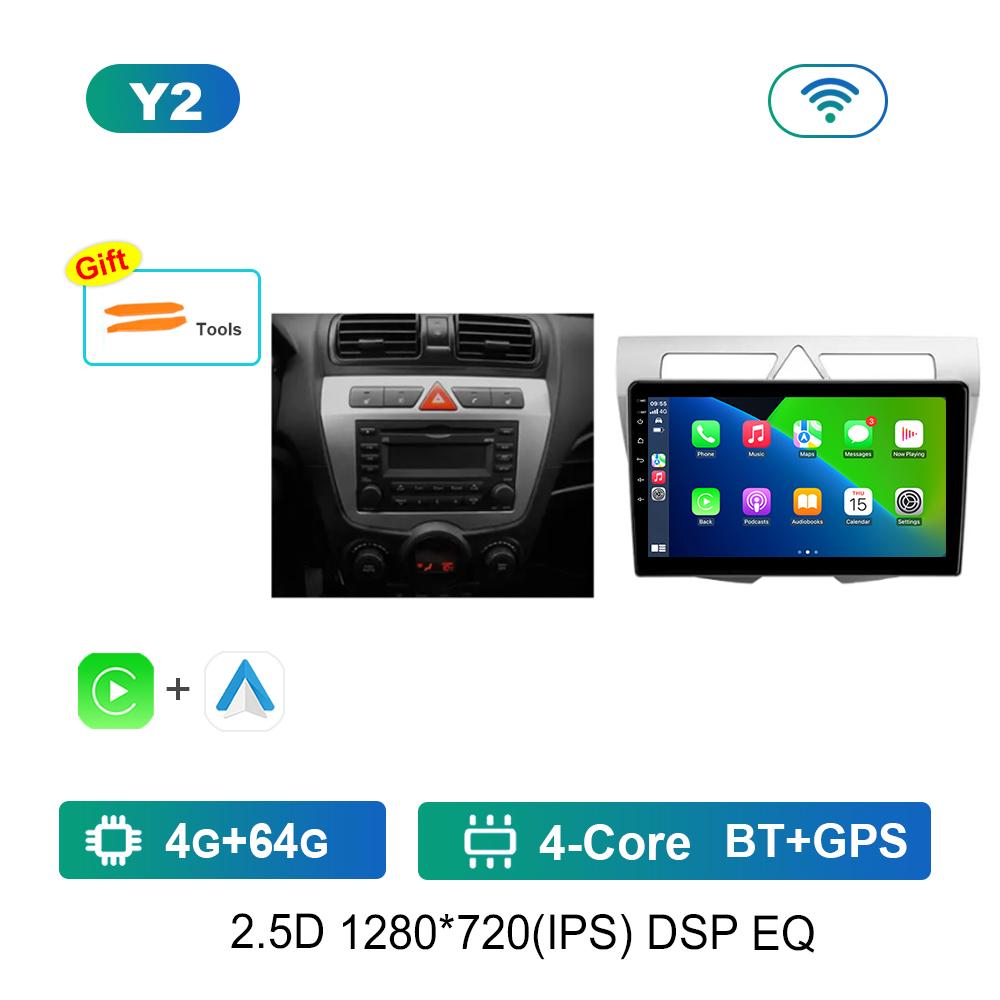 Video Multimedia Player Android Auto 4G Carplay WiFi 9 '' for Kia Morning Picanto 2007 - 2011 WiFi QLED IPS Screen 4G Bluetooth