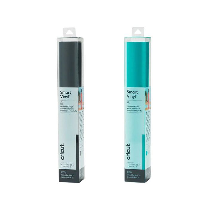 2 vinyles permanents Cricut 91 x 33 cm - aqua, noir