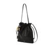 Daks Black Soft Lamb Leather Flower Charm Shoulder Bag Dcba6f558bk