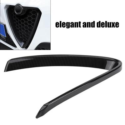 Cubierta protectora de marco para parrilla delantera Exterior de coche, embellecedor de fibra de carbono para Alfa Romeo Giulia 2017-Coche