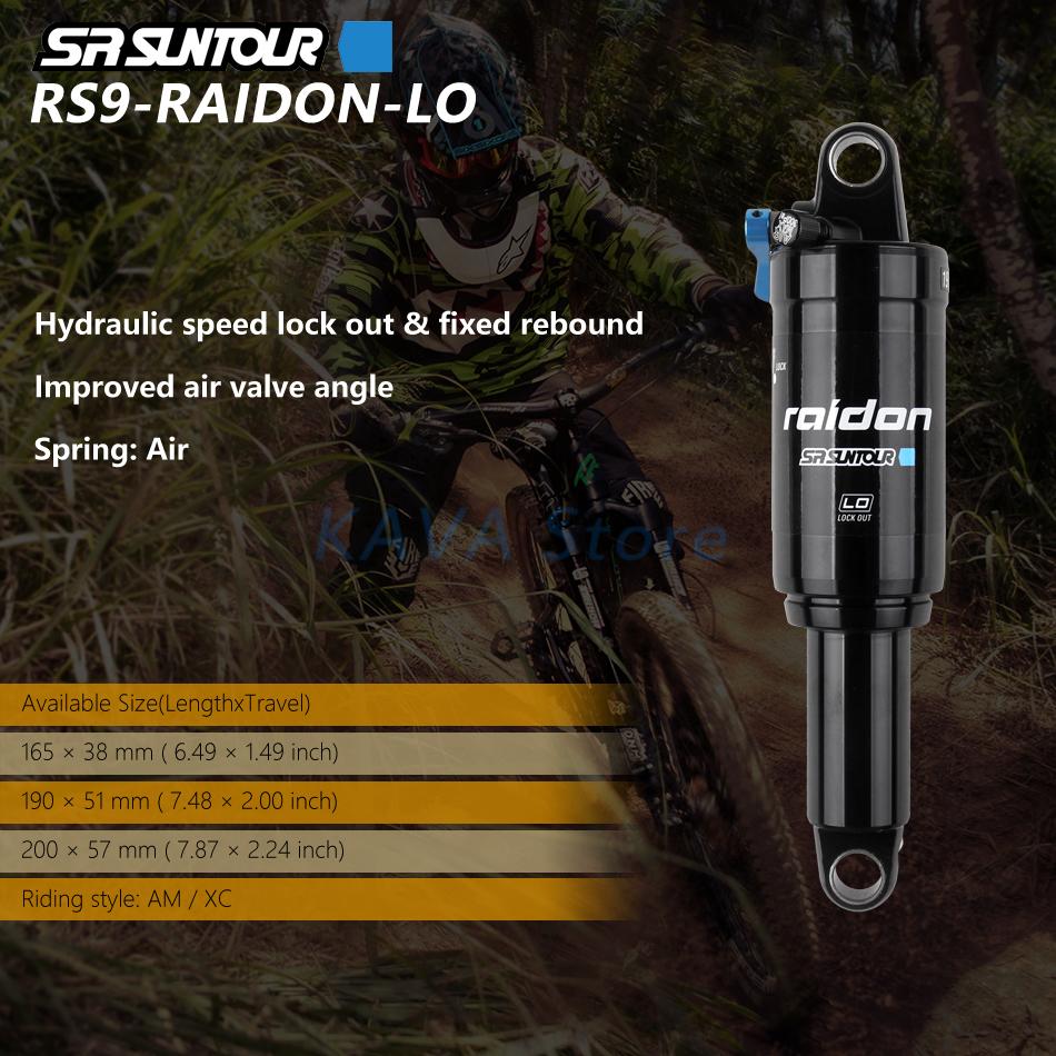 SR SUNTOUR 165mm Shocks baicycle 165/190/200mm Rebound Pressure BMX Mountain Bike XC Air Suspension Absorber Lighter to DNM