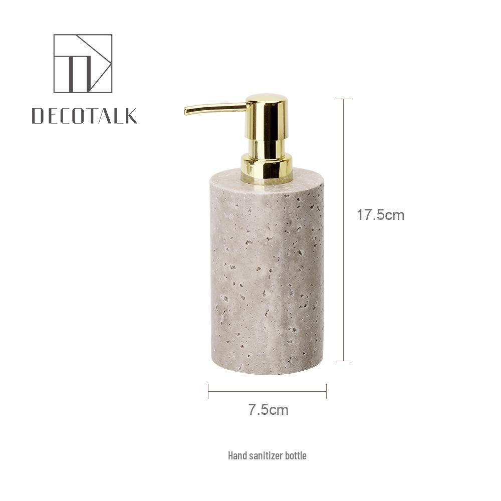 Set da Bagno Travertino Grigio Argento Wabi-Sabi: Vassoio e Decorazione per Lavabo.