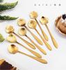 8pcs Teaspoons Set Stainless Steel Spoon Cherry Rose Gold Silver Scoop Coffee Spoon Christmas Gift Kitchen Accessories Tableware