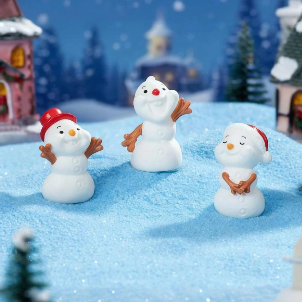 5/10Pcs Mini Snowman Figurines Cute Christmas Ornaments For Xmas Tree Decor Diy Fairy Garden Holiday Gift