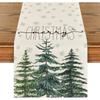 Runner da Tavola Fiocco di Neve Festivo Robusto Lino Decorazione Albero di Natale Copritavola da Pranzo
