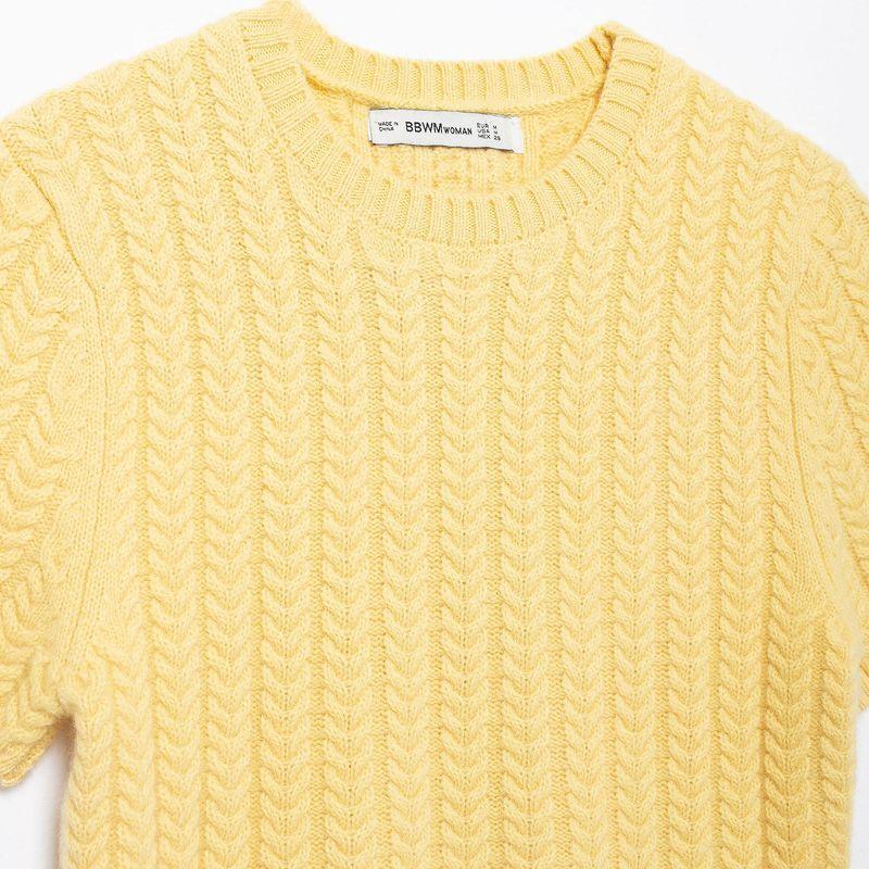 Kaslead New Arrival Women's Clothing Fashion Style Stylish Simple and Versatile Eight-Strand Short Sleeve Knitting 2893136