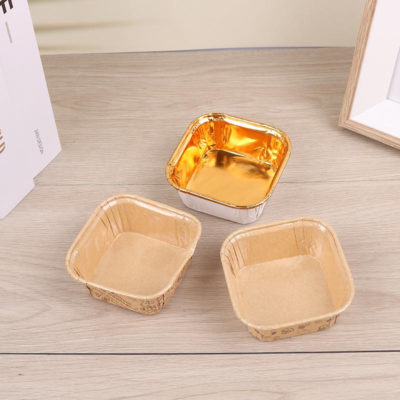 50Pcs Square Cupcake Paper High Temperature Resistant Oil-proof Chiffon Roll Cake Cup Baking Muffin Case Mold Holder
