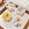 Sweet Floral Sponge Hair Scrunchies Cute Floral Hairbands Children Girls Cute Kawaii Ponytail Holder Hair Styling Accessories