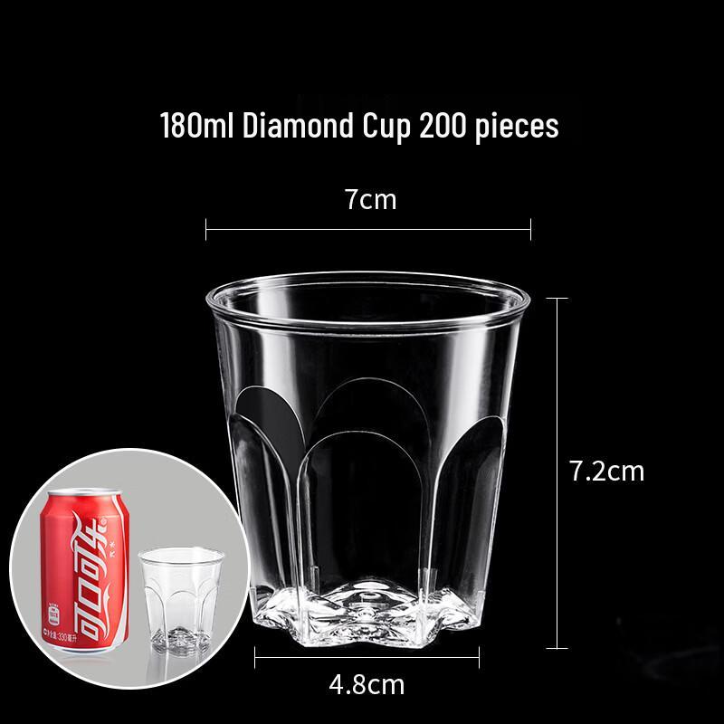 Xihe 180ml Transparent Thickened Disposable Cups