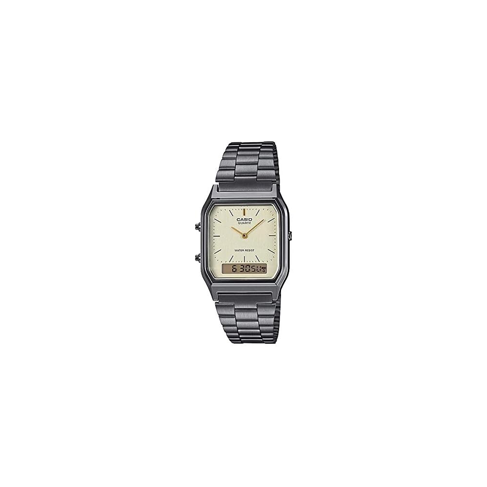 Casio Standard AQ-230GG-9A Analog-Digital Watch White Gold Unisex Kids