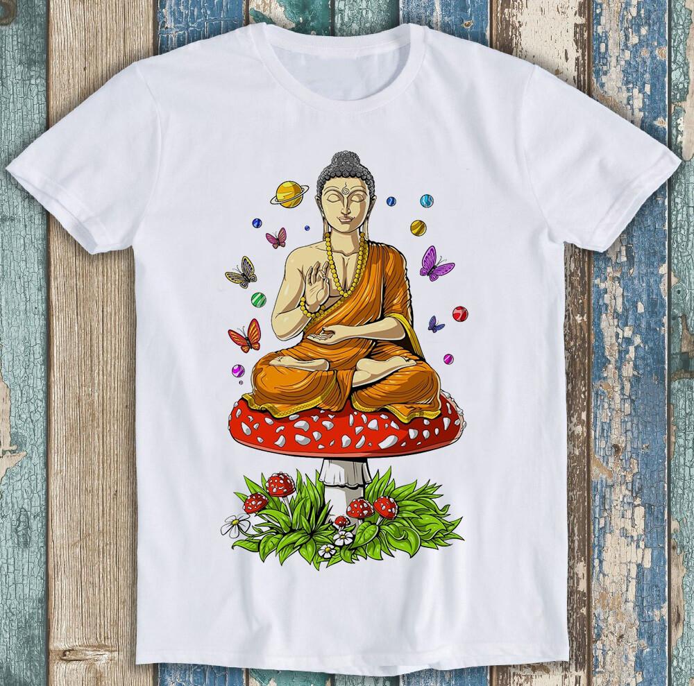 Magic Mushrooms Godess Buddha Butterfly Zen Om Yoga Funny Gift Tee T Shirt M1470