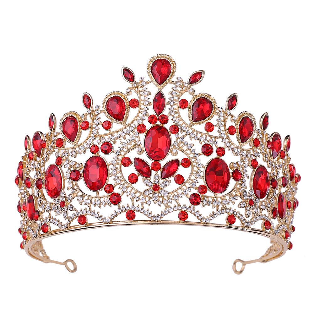 Baroque Large Crown with Rhinestones, Tiara, Bridal Jewelry