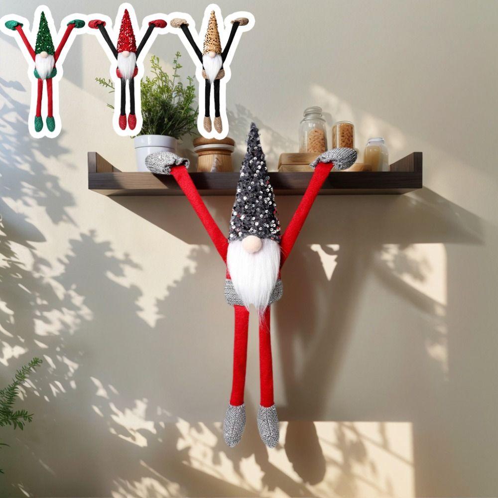 NEW 50CM Long-handed Faceless Doll Hanging Cute Christmas Pendant Bead Design Fireplace Ornaments Christmas Decor