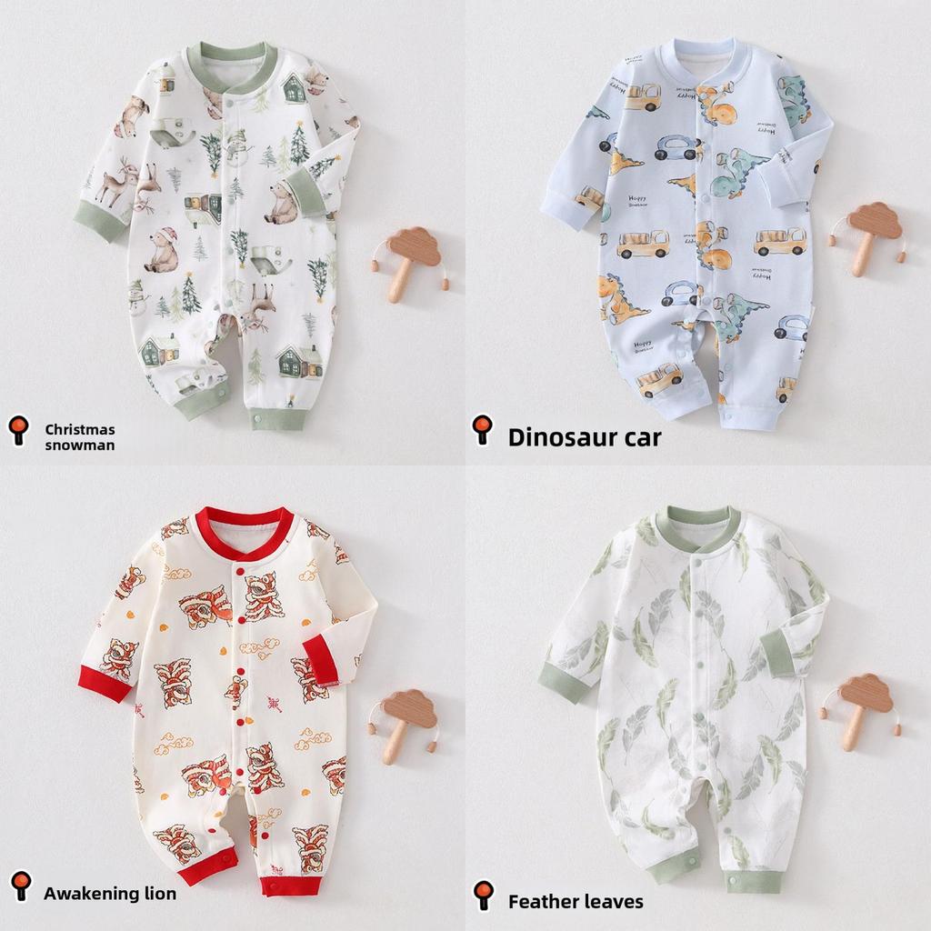 Baby Cotton Footed Romper With Long Sleeves For Newborns And Infants