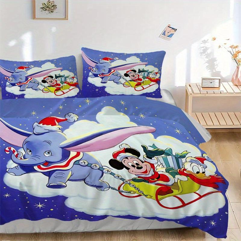 

3 шт. Набор стеганых одеял с принтом Дамбо, Микки, Дональда Дака к Рождеству. Мягкий и удобный пододеяльник для спальни, гостевой комнаты. Комплект постельного белья B025 135x200cm
