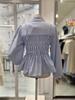 Satin Smoking Banding Long Sleeve Blouse S261k258