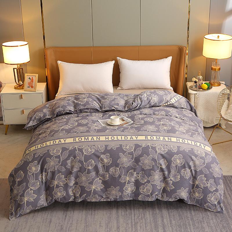 Luxury Flower Style Cotton Duvet Cover Skin-friendly Soft Bedding White Floral Botanical Pattern Comforter Cover with Zipper