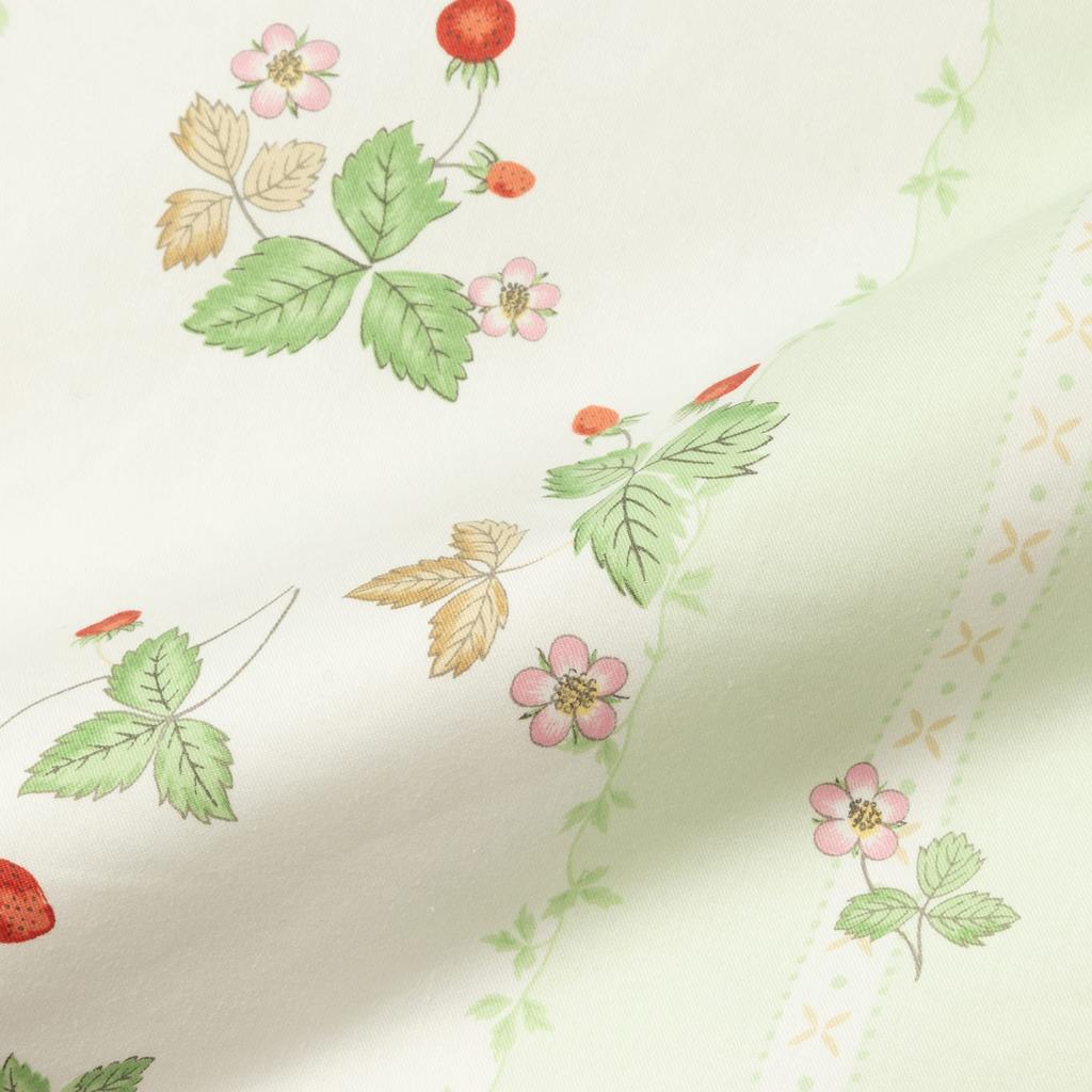 Nishikawa Wedgwood Down Half Blanket, 150x100cm, Washable, 50% White Duck Down, Wild Strawberry Pattern, Soft, Made In Japan, Green, AA77600003