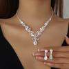Luxurious and Exquisite High-end Artificial Crystal Butterfly Necklace and Earring Set Bridal Wedding Accessories