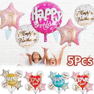 5 Piezas/Set Globos de Corazón Boda Día de San Valentín Regalos Lámina de Aluminio Compromiso Decoraciones Fiesta de Cumpleaños
