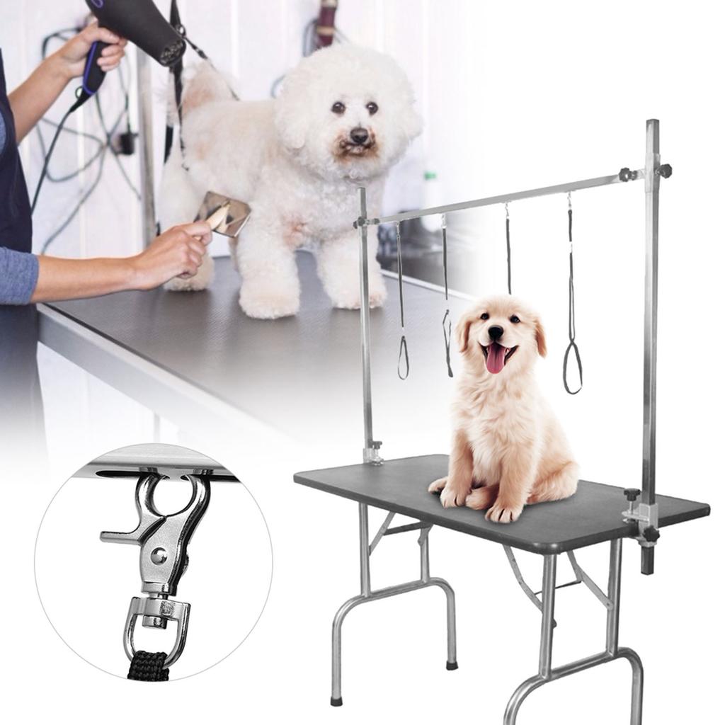 Stainless Steel Pet Grooming Table Beauty Desk Adjustable Height Clamp Holder for Dog Cat