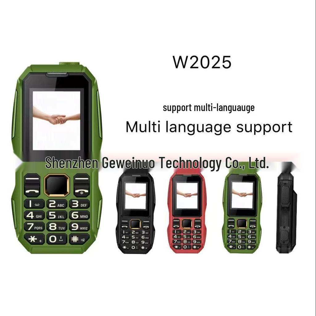 Sınır Ötesi W2025 Dayanıklı Çift SIM Telefon - Büyük Düğmeler, Uzun Pil, Güçlü Fener, Yaşlı Dostu Akıllı Olmayan Cep Telefonu
