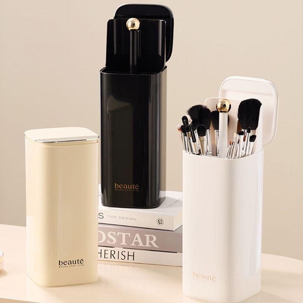 With Lid Automatic Lifting Makeup Brush Holder Dustproof Makeup Brush Box  Home
