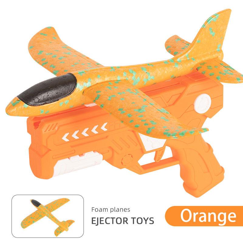

Glowing Foam Aircraft 15M Launcher Catapult Glider Aircraft Gun Toy Children s Outdoor Game Bubble Model Shooting Flying Roundab оранжевый
