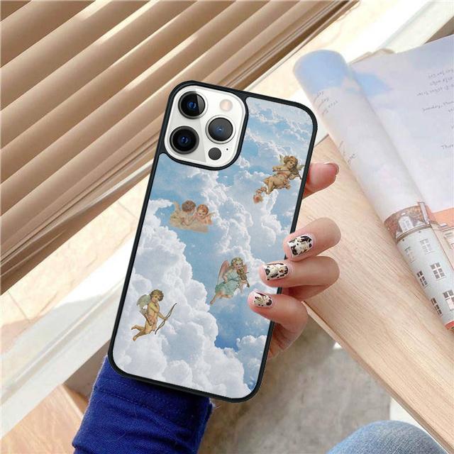 Anges Esthétique Esthétique Coque Coquille Pour iPhone 17 Air 15 16 14 13 12 Pro Max 11 Pro Max Plus Housse de Téléphone