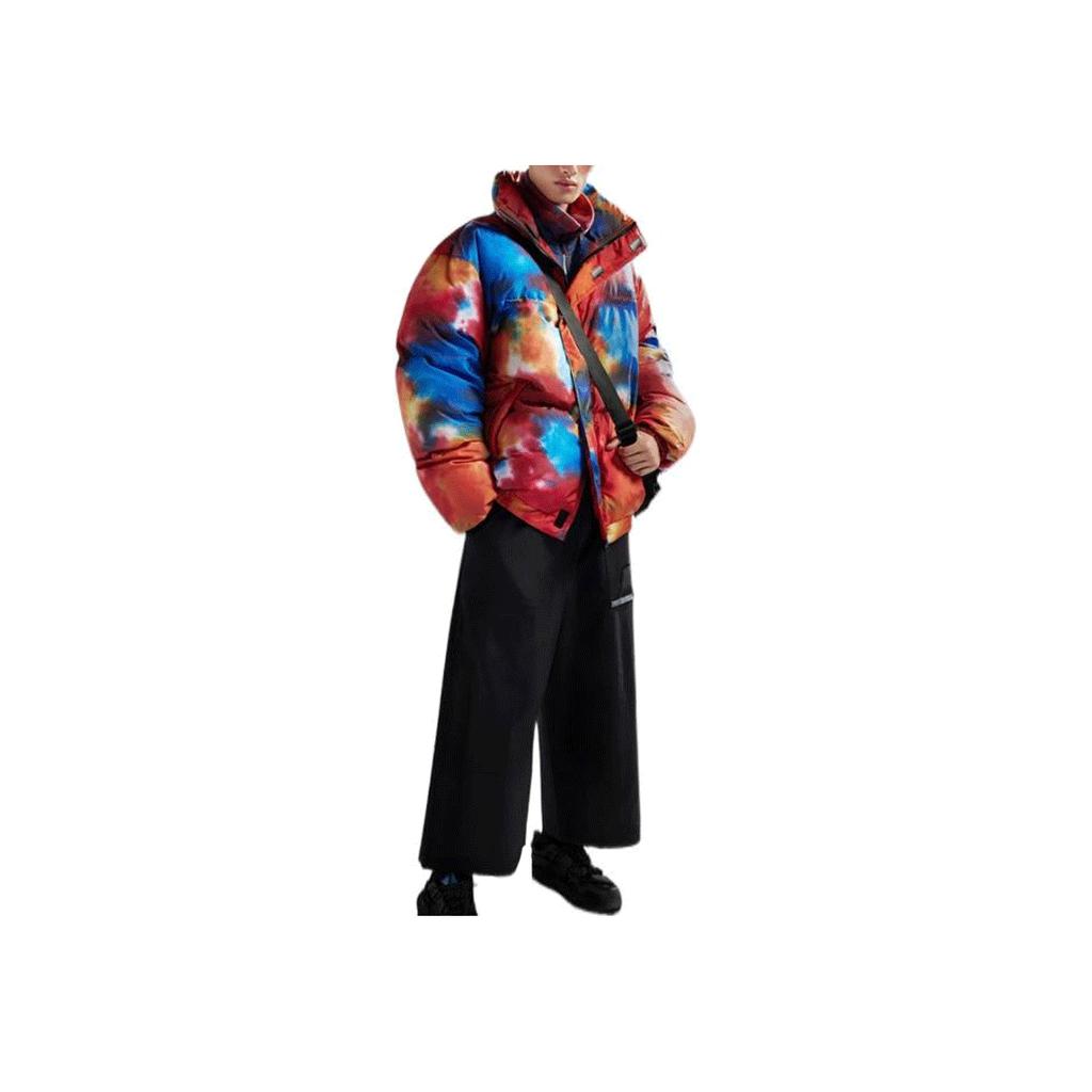 Li Ning CF Wu Xing Series Tie-Dye Volná Krátká Pánská Bunda z Kachního Peří Vícebarevná AYMR512-1