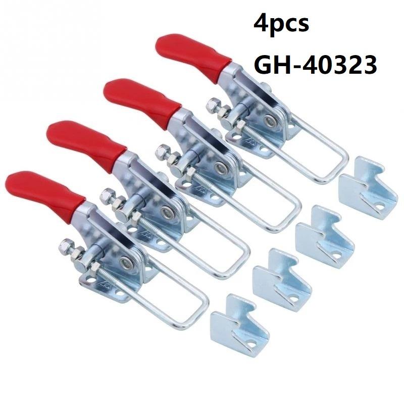 2/4/5 Pcs GH-201 Horizontal Toggle Clamp Quick-Release Clamps Set Heavy Duty Vertical Toggle Clip Woodworking Hand Tool