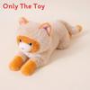 Silver Gradient Small Cat Plush Doll With Short Pile Fabric For Children Gift