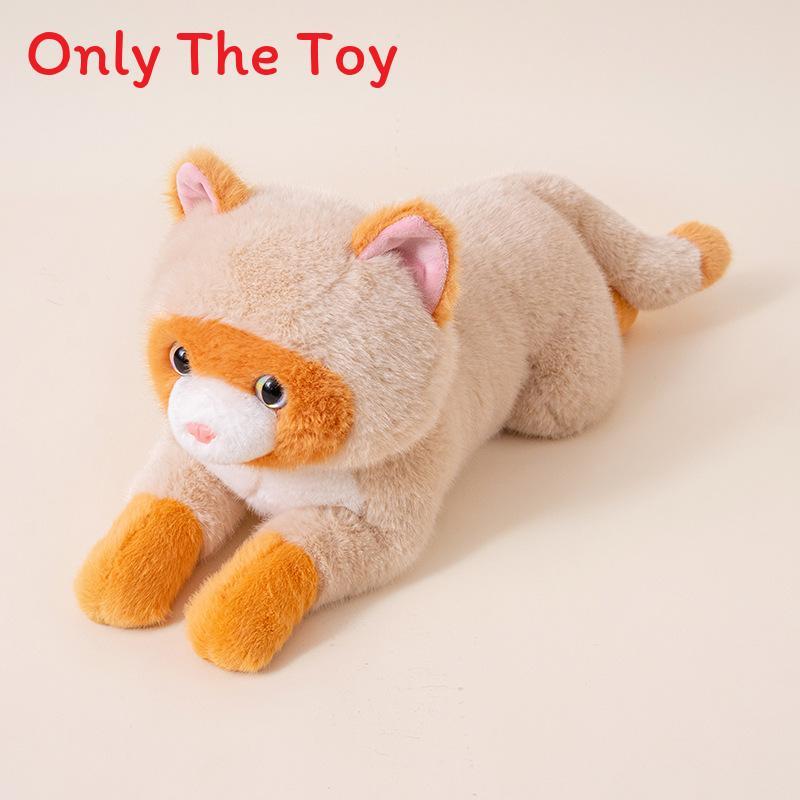 Silver Gradient Small Cat Plush Doll With Short Pile Fabric For Children Gift