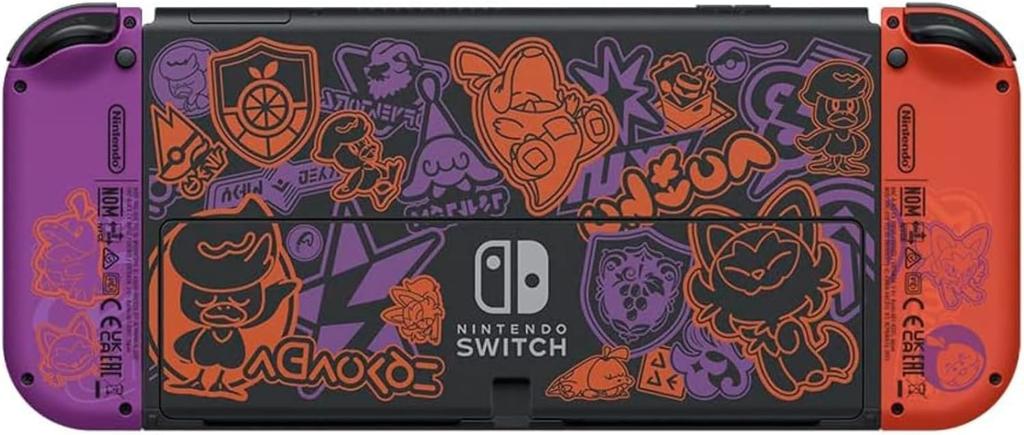 Refurbished Nintendo Switch Scarlet Violet Edition OLED Display with 64GB Internal Memory and Pokémon Game Console (HEG-S-KEAAA)