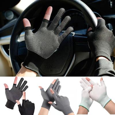 Offene Zwei-Finger-Sonnencreme-Handschuhe Verschleißfeste Angelhandschuhe Fahrradhandschuhe Herren/Damen