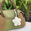 Cute Flower Keychain Women's Exquisite Bag Pendant Creative PU Leather Car Keyring Hand Rope Bag Charm Jewelry Accessory Gifts
