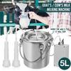 Stainless Steel Milker Electric Milking Machine For Farm Cows Goats Vacuum Pump Bucket Pasture Cow Sheep Milker 110V/220V 5L