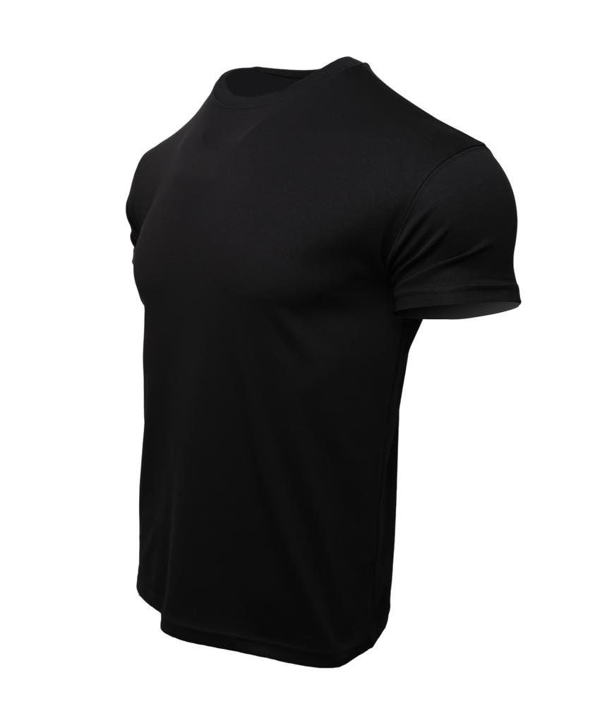 LEADEN Plain Muscle Fit Short Sleeve T-Shirt [Black]