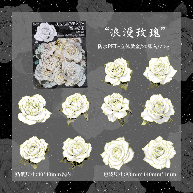

20 pcs Vintage Bronzing Flowers Plant Stickers pack Creativity Decorative Stick Labels Diary Album Scrapbooking accessories