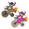 Enchanting Witch Cycling Pumpkin Brooch Alloy Jewelry Accessory For Halloween Outfit
