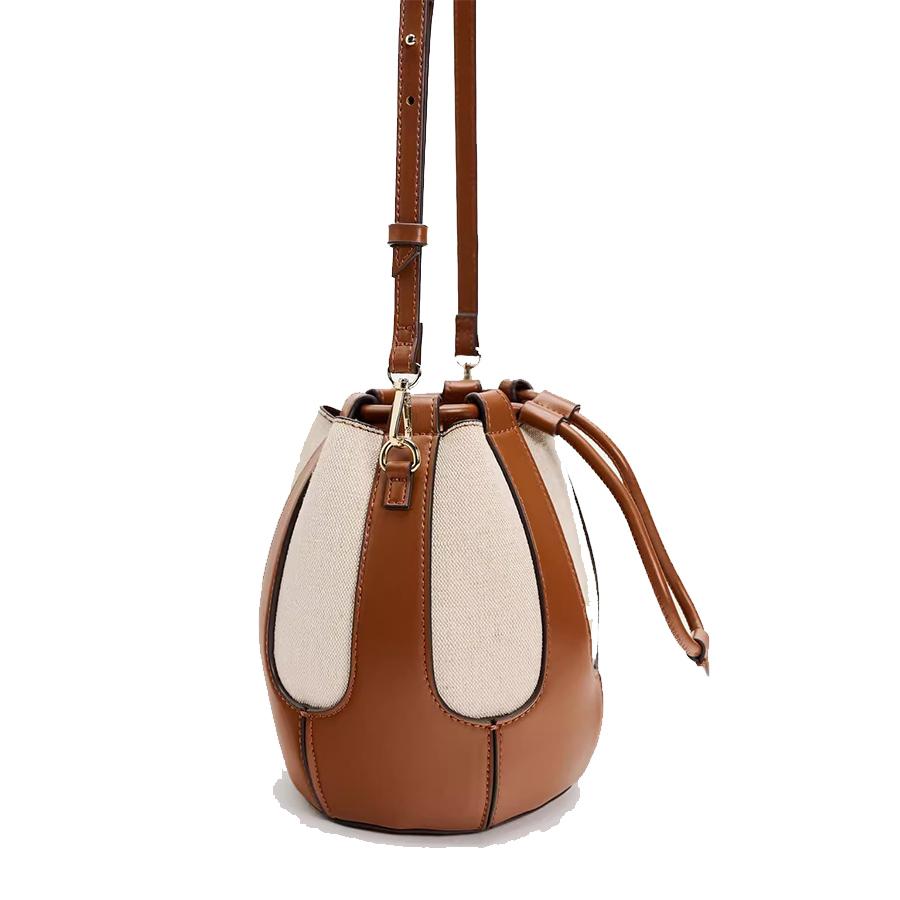 Fashion Canvas Bucket Bag Large Splicing Purses Handbags Luxury Shoulder Bag High Quality Crossbody Bags Women Commuter Tote Sac