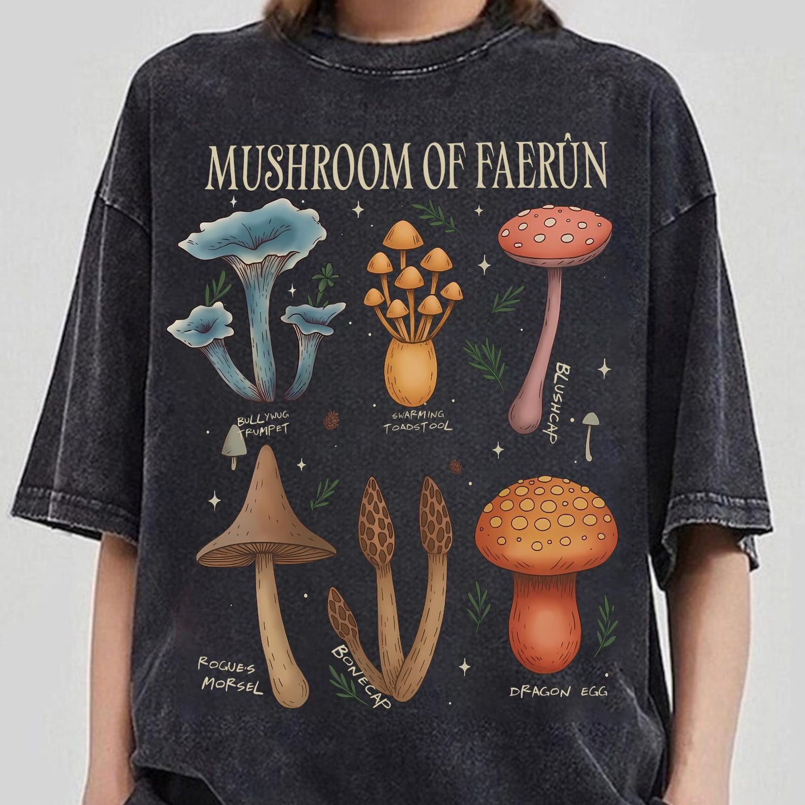 Mushroom Moon RPG Gaming Tee, Astarion BG3 Mushroom, Funny Astarion Game Fan Tee, Dungeon And Dragon Shirt, Adventure Awaits 4XL