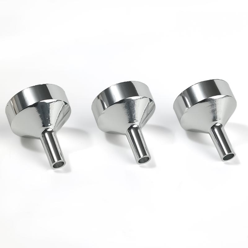 5pcs Mini Stainless Steel Funnel Wide Mouth Kitchen Oil Liquid Metal Funnel with Detachable Filter Kitchen Packaging Accessories