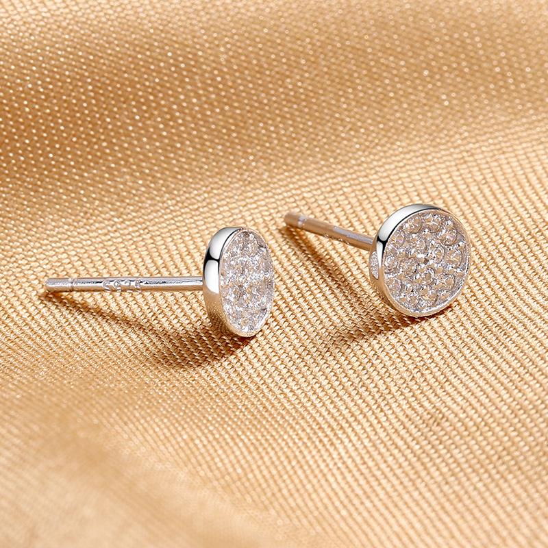 Simple Hip-Hop Men'S And Women'S Personalized Fashion Zircon Round Stud Earrings Trendy Exquisite Ear Jewelry