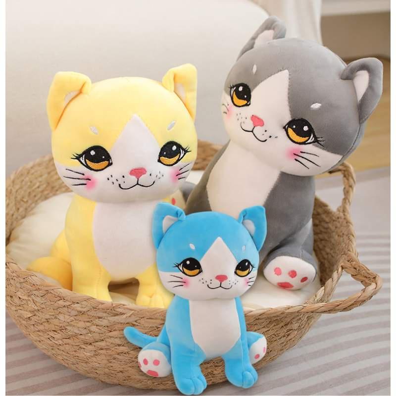Adorable Cartoon Cat Plush Toy Sweet Cat Stuffed Animal Pillow For Kids And Girls