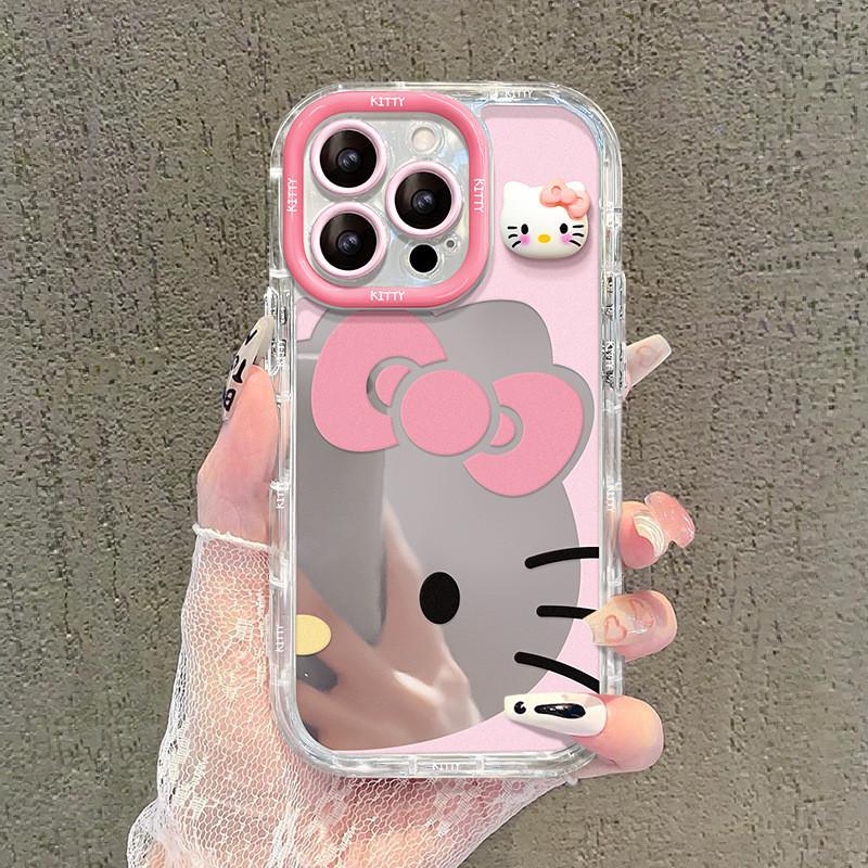 Hello Kitty Protective Case With Mirror Surface And Anti Fall Durable Acrylic For Kids And Teens