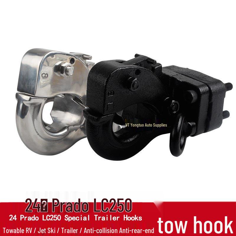 2024 Toyota Prado LC250 Trailer Hitch: Modified Tow Hook Rear Bumper with Square Hole