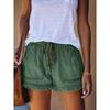 Women's New Elastic Waist Casual High Waist Thin Fringe Denim Shorts