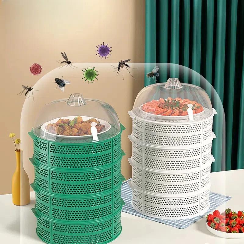 Transparent Dustproof Storage Rack Cover-Multi-layer Multi-function Household Cover Practical Vegetables & Leftovers Protection